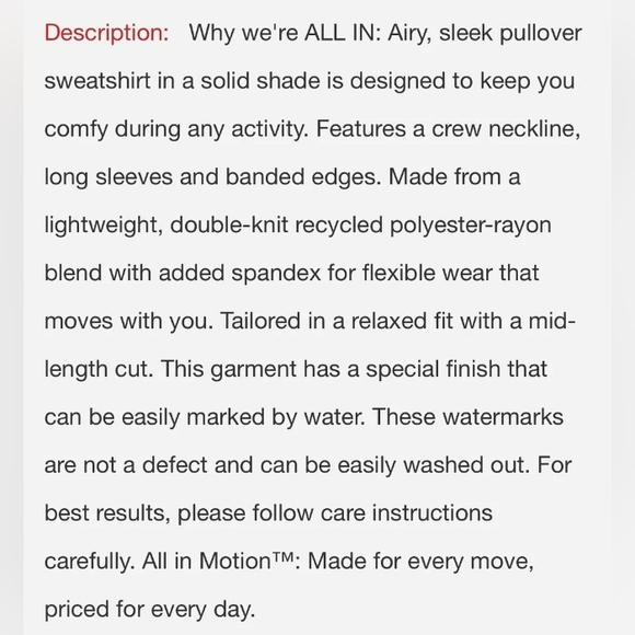 All In Motion women’s Sandwash Pickleball Crew Purple Sweatshirt L NWT - Picture 16 of 16